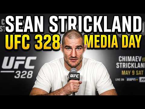 Sean Strickland Previews Title Fight With Champ Khamzat Chimaev At UFC 328 Media Day 💥 #ufc