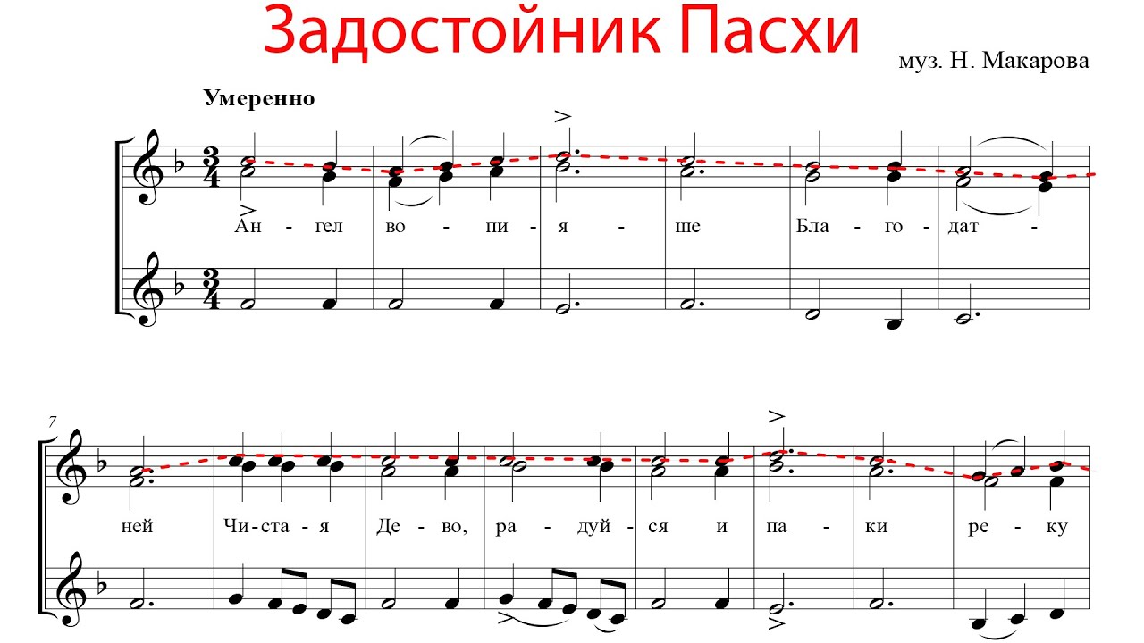 Задостойник Пасхи муз. Н. Макарова - Сопрано 1