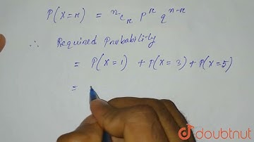 Two coins are tossed five times. The probability that an odd number of heads are obtained, is  |...
