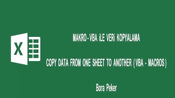 Excel makro-VBA İle veri kopyalama   / Copy data from one sheet to another (VBA-macros)