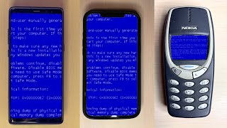 Windows error BSOD meme on 20 mobile devices Resimi