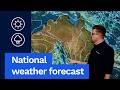 National Weather Forecast: Rain and windy in south-east Australia, dry elsewhere