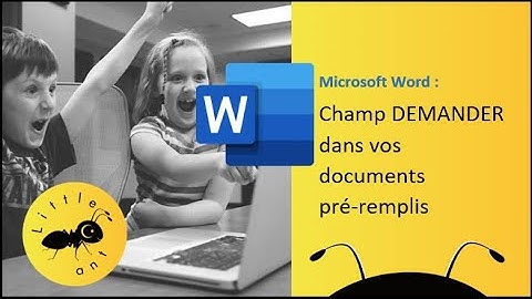Word : Utiliser Champ DEMANDER dans vos documents pré-remplis