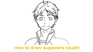 How to Draw Koushi Sugawara from Haikyuu!! printable step by step drawing  sheet :…