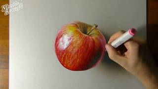 Cara Mewarnai Buah  Apel  Dengan Crayon Moa Gambar 