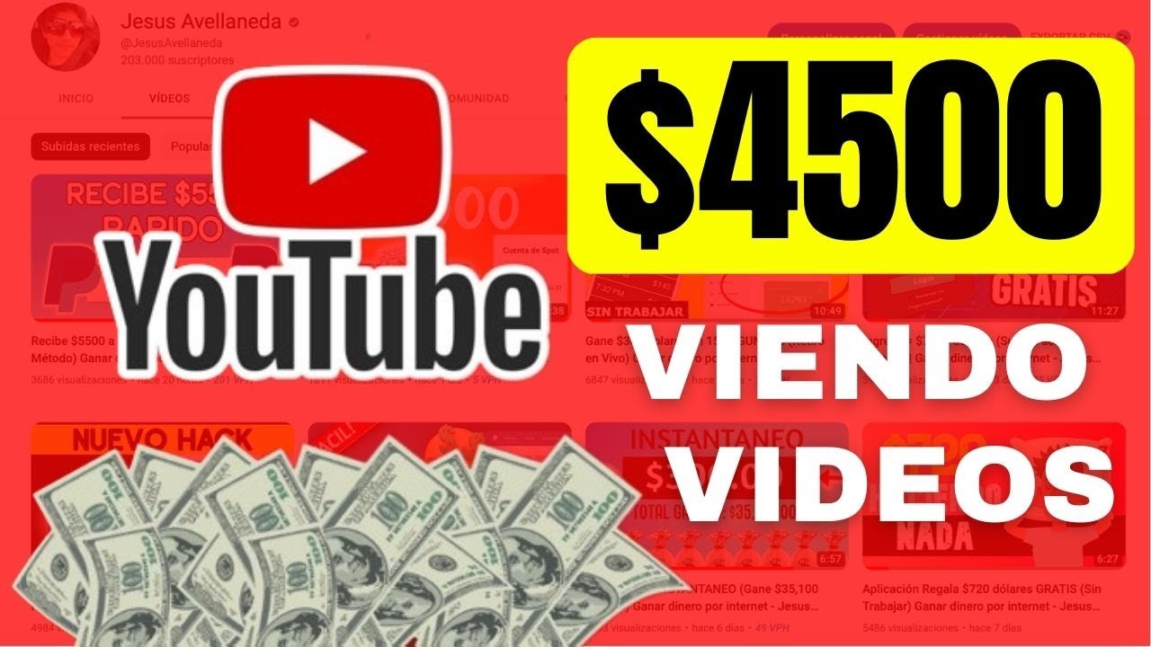 ⁣RECIBE $4500 dolares Por Ver Videos (GRATIS) Ganar dinero por internet - Jesus Avellaneda