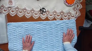 #90,Garter Ridge and Rib Baby Blanket Tutorial, Sheila's Just Knitting