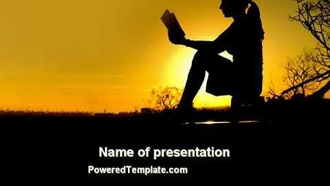 Sunset Reading PowerPoint Template by PoweredTemplate.com
