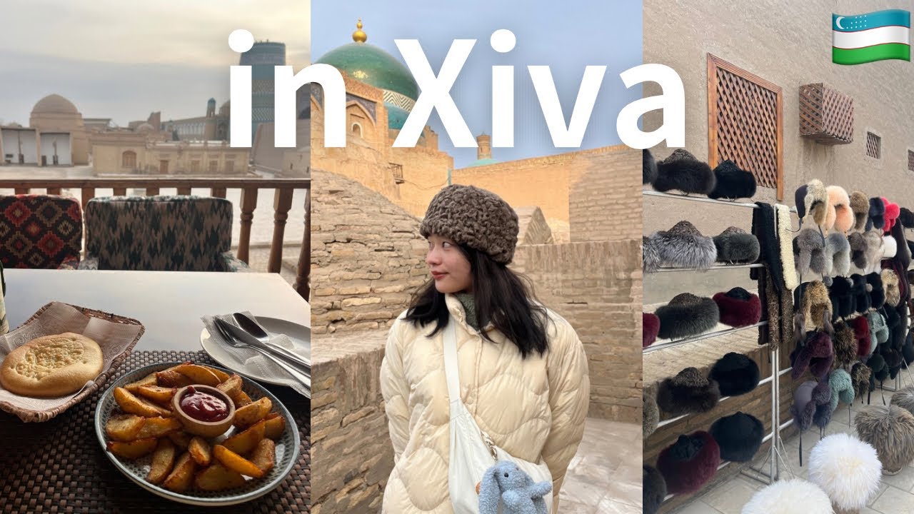 世界遺産の街ヒヴァに寝台列車で12時間かけて行ってきた🩵ウズベキスタン一人旅 part2🇺🇿 12h sleeper train to the beautiful city, Xiva!