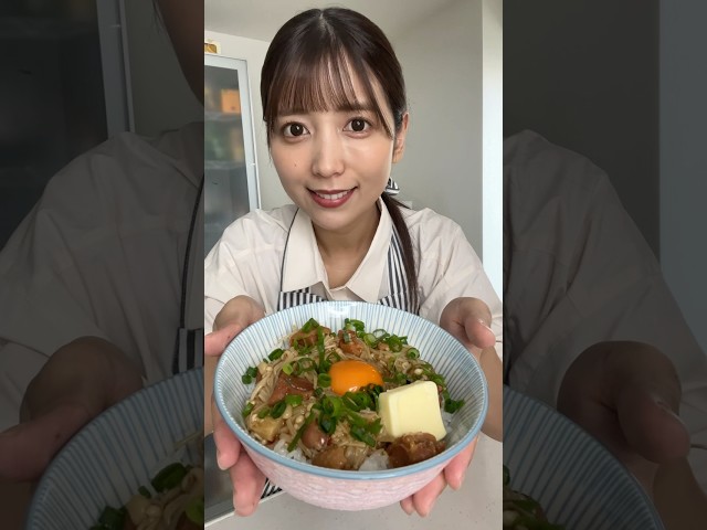 レンチンでできる、無限えのき丼が美味しすぎるんです🐷🔥#shorts