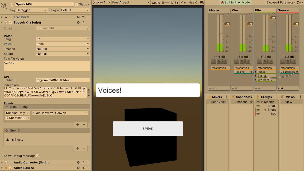 Test — Yandex speechKit in Unity3D - YouTube