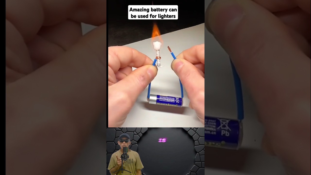 Удивительный способ сделать зажигалку из батарейки 
