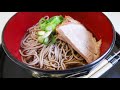 Warm Japanese Soba noodles soup “ 温そば”, soba noodles recipe