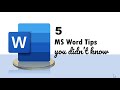 5 MS Word Tips you didn't know