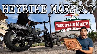 We took this EPIC Folding E-Bike to Mountain Mikes Pizza! HeyBike Mars 2.0 Budget Electric Bike
