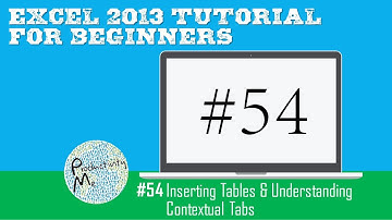 Excel 2013 Tutorial for Beginners #54: Inserting Tables & Understanding Contextual Tabs