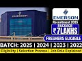 Emerson Recruitment 2025: ₹7 Lakh Package | Freshers Eligible (2025–2022 Batches)