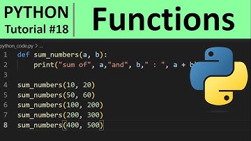 Python Tutorial #18 - Functions in Python Programming