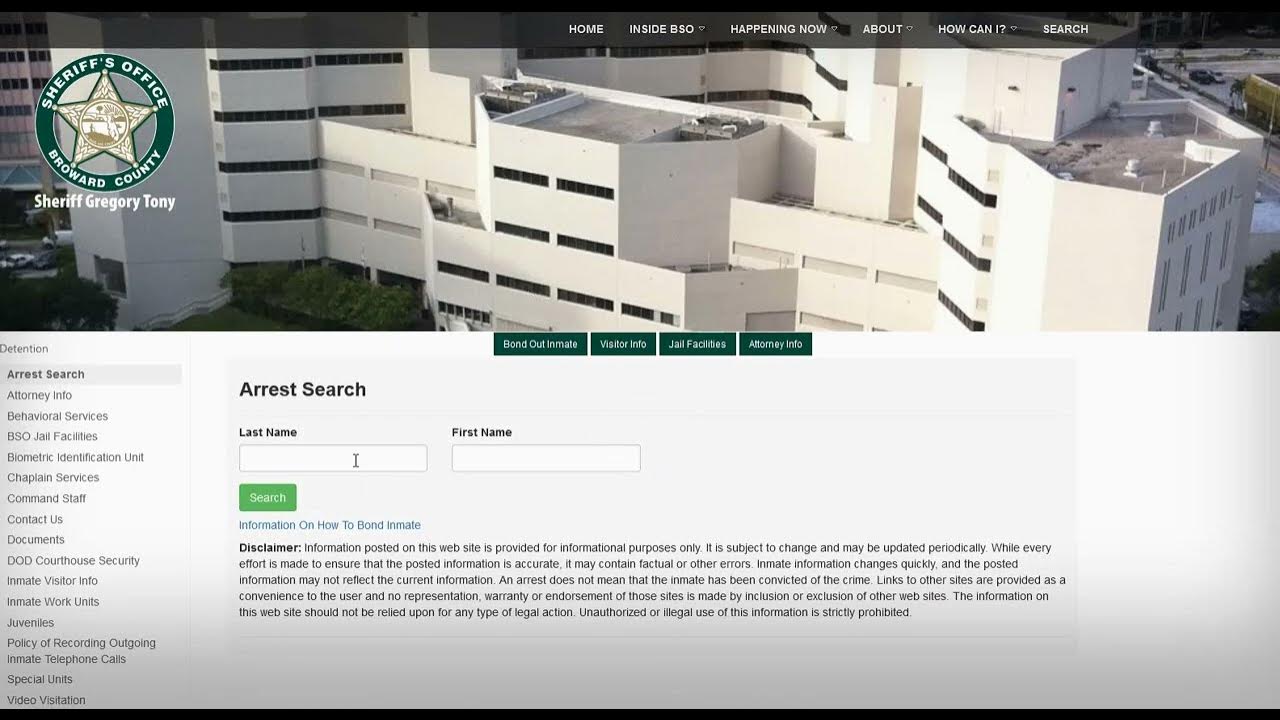 Broward County Inmate Search YouTube