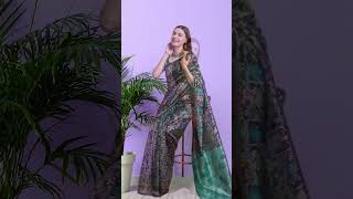 Alphagreen Blazik Kanjivaram Banarasi Silk Saree with Heavy Zari Blouse – 5 5m Soft Silk Elegance