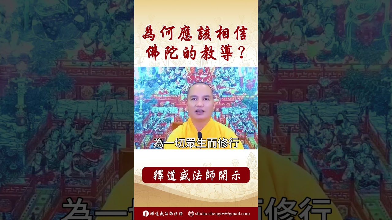 【法師法語】為何你要相信釋迦牟尼佛的教導？ #阿彌陀佛 #學佛 #念佛 #佛弟子 #正能量 #佛教 #釋道盛法師法語