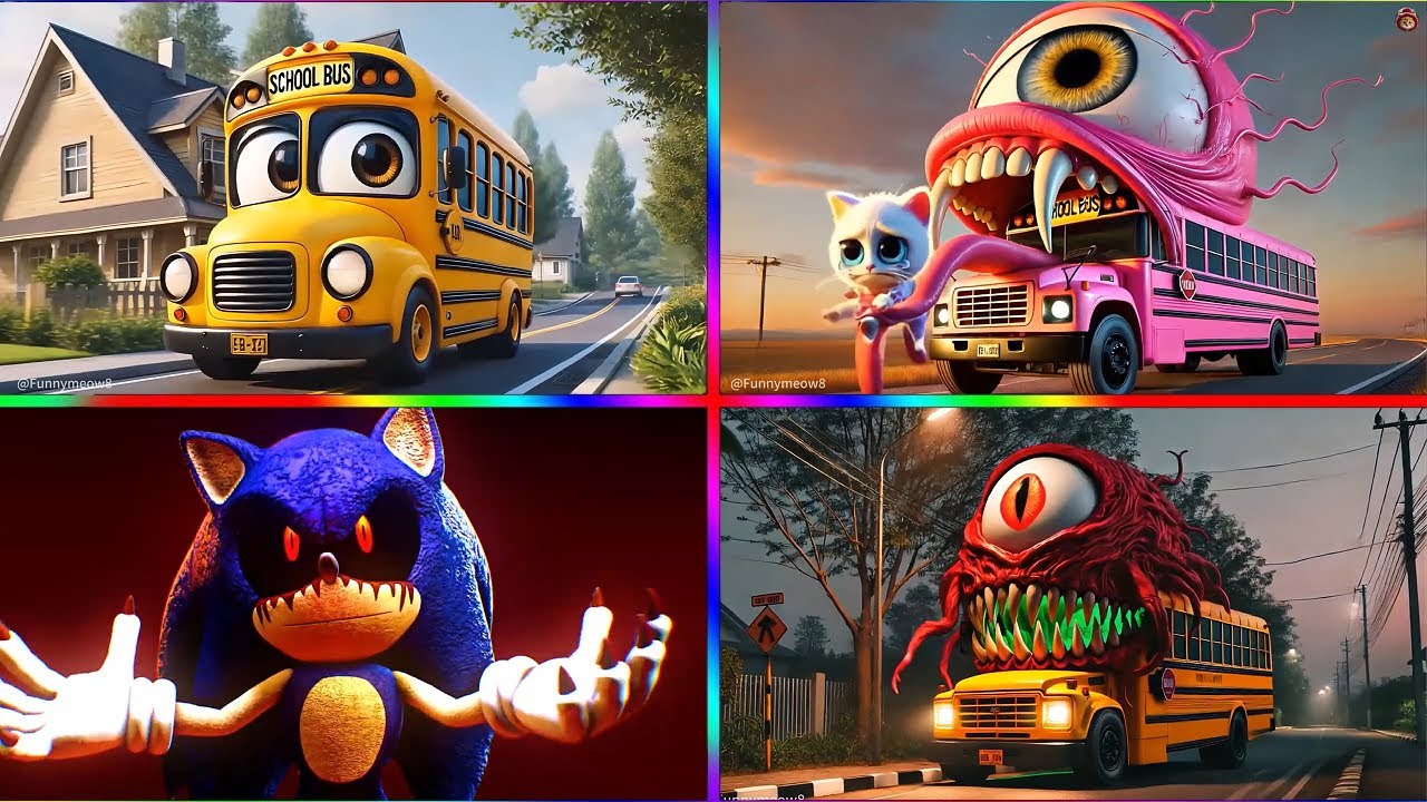 School Bus Monster 🆚Sonic.EXE  🆚School Bus Monster 🆚School Bus Monster   🎶 Tiles Hop EDM Rush