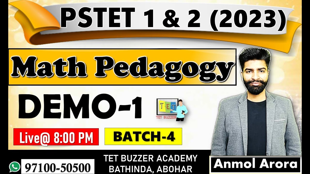 MATH Pedagogy for all Teaching Exam|| Demo-1|| Anmol Arora Sir|| TET ...