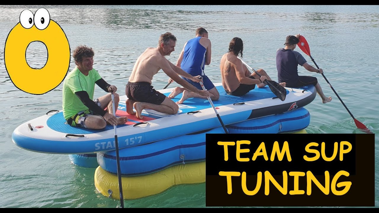 NULLSPASS Team Stand Up Paddle Board (SUP) mit Fun8Reifen höhergelegt