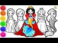 How to draw a Cute Princess - Drawing Disney Princesses Characters and Peppa Pig Drawing for kids
