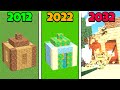 realistic minecraft in 2012 vs 2022 vs 2032