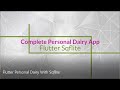Flutter Personal Dairy With Sqflite Database. Storage in Flutter using Sqflite