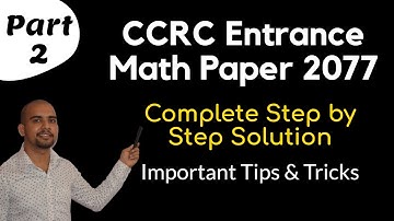 CCRC Math Entrance Paper Solution 2077- Part-2 | Bridge Course | Maths Tips and Tricks | Sajha Notes