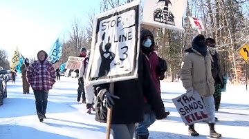 Demonstrators Protest Against Line 3 Construction in Palisade