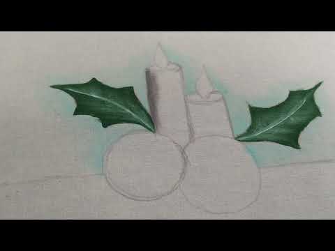 Como pintar arranjo de natal com velas