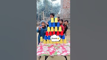 🤪wait for twist #funny #tricky #tictactoe #challenge #comedy #glass #glasstower #tower #foodie