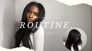 Curly to Straight Silk Press Routine + what I use for shinny hair