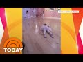 See little girl literally drag herself through ballet practice