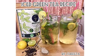 How To Make Iced Green Tea With Lemon And Mint  | Easy Iced Tea Recipe