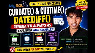 MySQL Date & Time Functions 🔥 CURDATE, CURTIME, NOW, DATEDIFF & More | Practical Examples