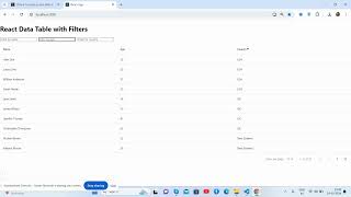 Famous React Data Table with custom filters working demo Profile