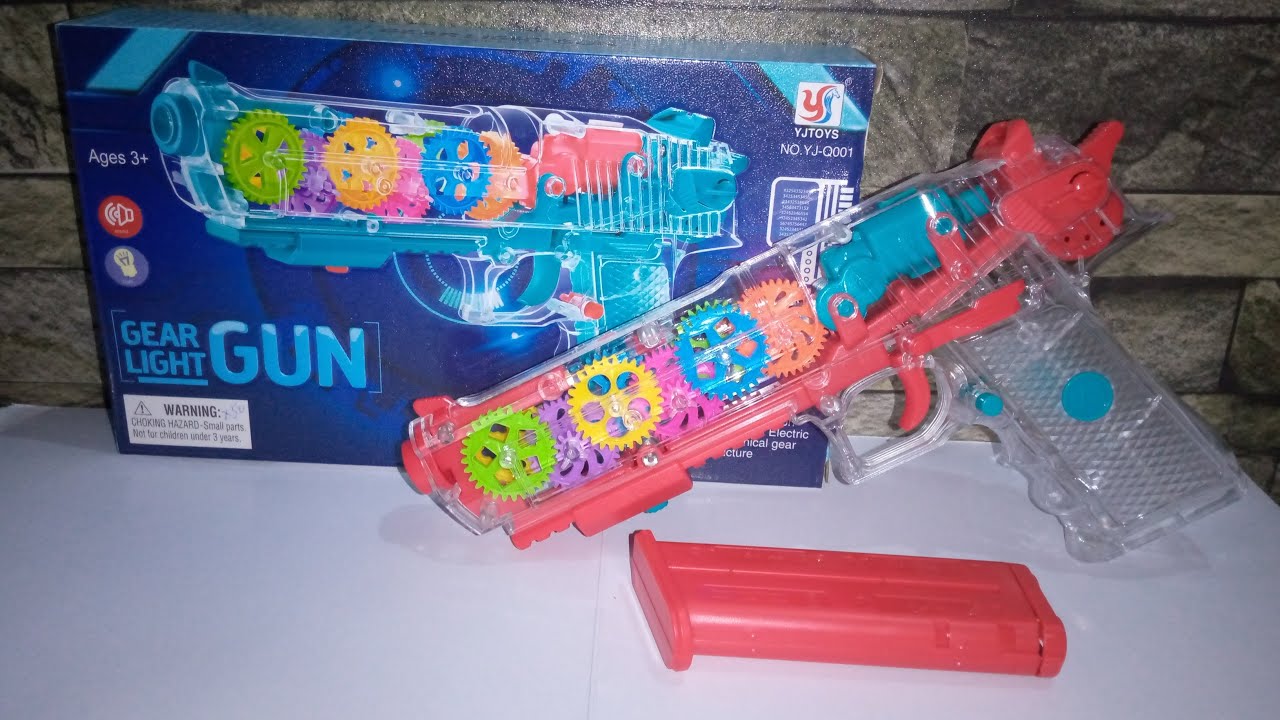 Gun | Light music Gun | Gear Gun | Transparent Electric Gear Gun | Toy | Toys | Toys and Unboxing