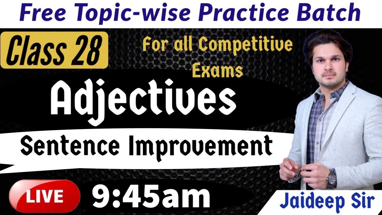 Free Topic-wise Practice Batch || Sentence Improvement || by Jaideep