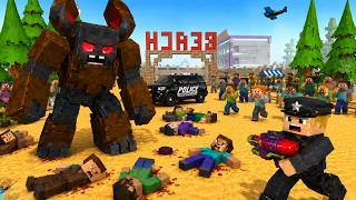 Minecraft Giant Monster Attack on Beach | Police Rescue Mission