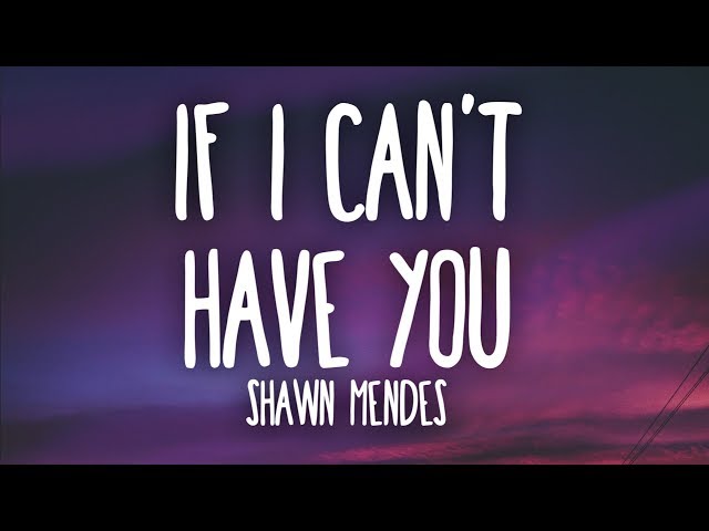 Shawn Mendes - If I Can't Have You (Lyrics) 