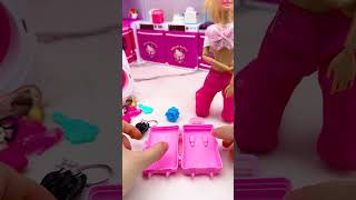 Satisfying With Unboxing Barbie Travel Suitcase Toys, ASMR Video #shorts