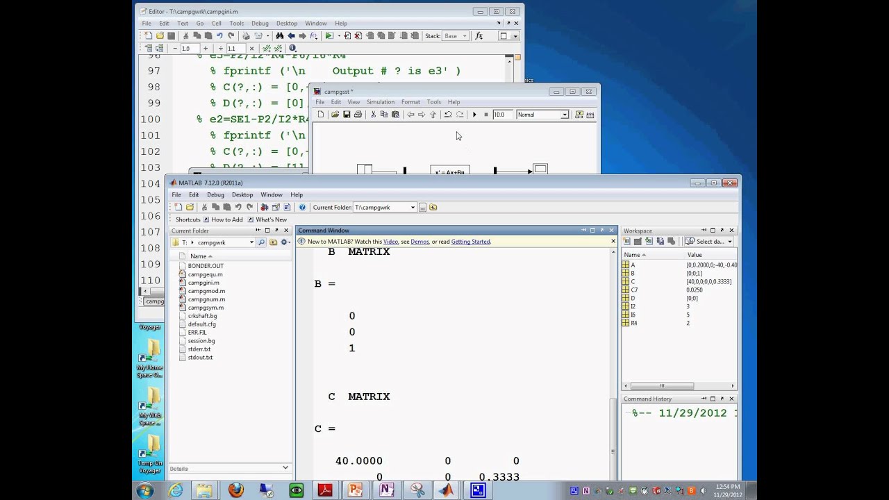 CAMPG- Simulink - Simulation using the Simulink State Space Block ...