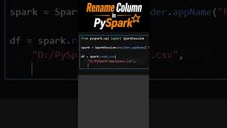 Rename Columns in PySpark | withColumnRenamed() Function Example #pyspark #dataengineering