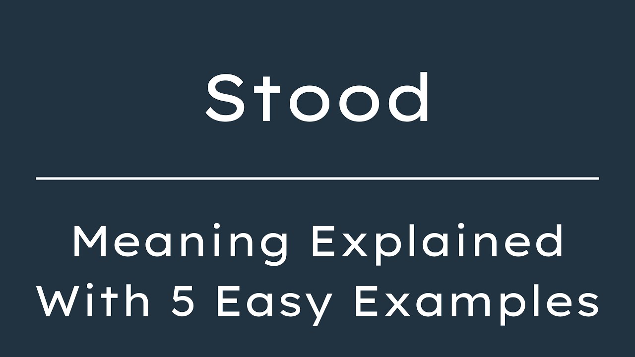 What Does Stood Mean? Stood Meaning in English With 5 Example Sentences