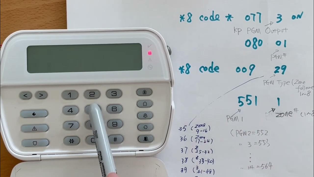 DSC PC1832 keypad PGM output programming YouTube