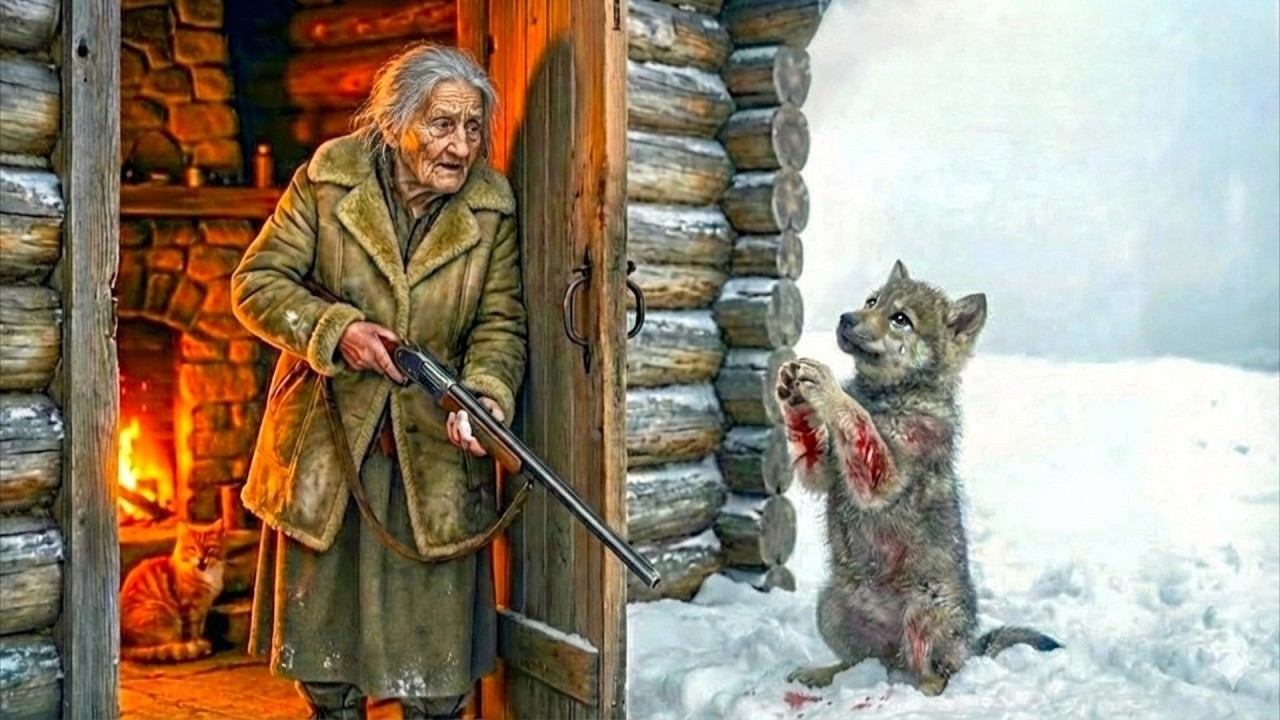 Умирающий волчонок умоляет старушку спасти его замерзшую мать. Счёт шёл на секунды!